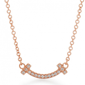 2020 Tiffany T Smile Pendant 18K Gold Rose Gold  Platinum Diamond Necklaces Three Size