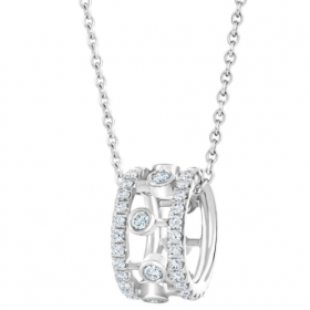 2020 De Beers Dewdrop 18k Platinum Diamond Necklaces J5FU05Z00W