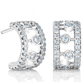 2020 De Beers Dewdrop 18k Platinum Diamond Earrings J2FU05B00W